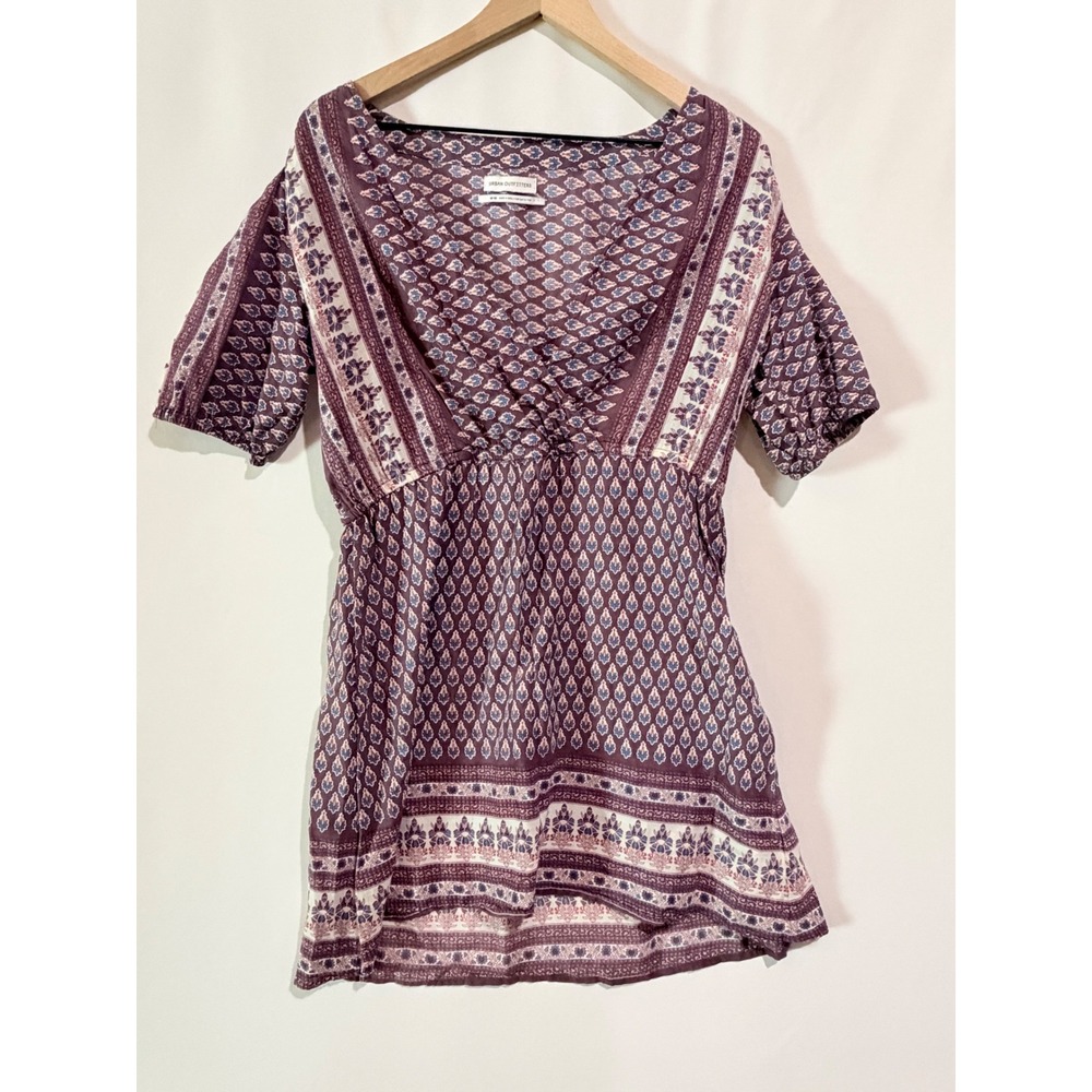 Urban Outfitters Short Sleeve Mini Dress Boho Tribal Medium Y2K Retro Summer